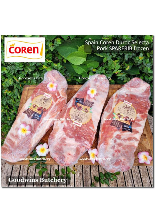 Pork baikut iga babi frozen SPARERIB spare rib COREN DUROC SELECTA WHOLE 1.8-2.3 kg/slab length 18-20" (price/kg)